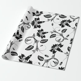 Blume-B&W-Schleifpapier | Luxuriöse Hochzeiten Geschenkpapier
