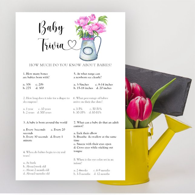 Blume Baby Dusche Baby Trivia Game (Von Creator hochgeladen)