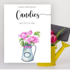 Blume Babydusche Rate wie viele Bonbons Poster