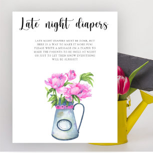 Blume Babydusche Spätabend Windeln Spiel Poster