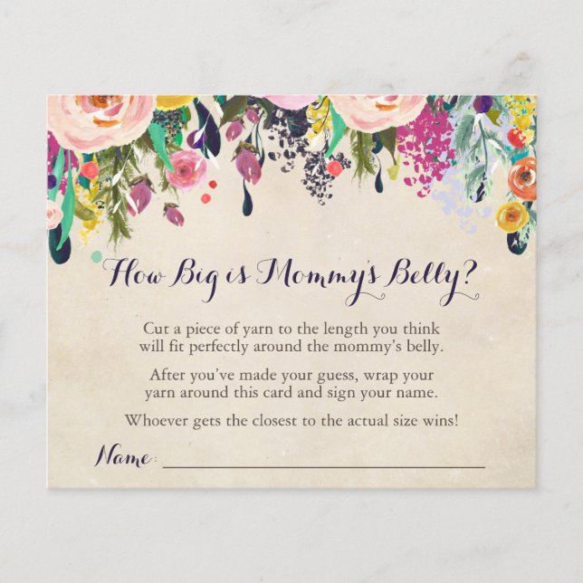Blume Babydusche Wie groß ist Mama's Bauchspiel (Vorderseite)