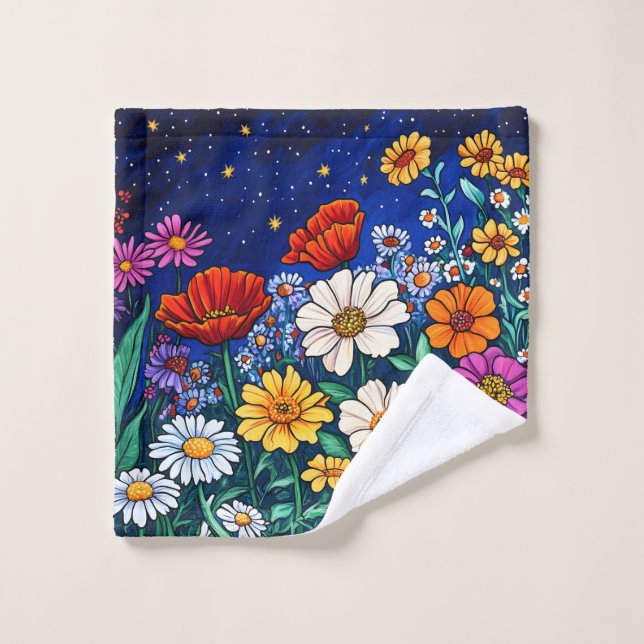 Blume Badhandtuch Set (Waschlappen)