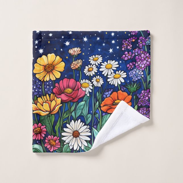 Blume Badhandtuch Set (Waschlappen)