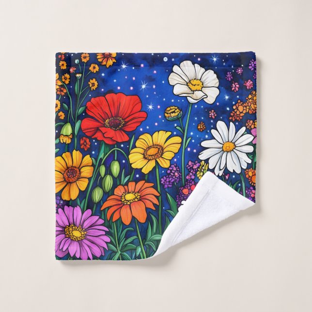 Blume Badhandtuch Set (Waschlappen)