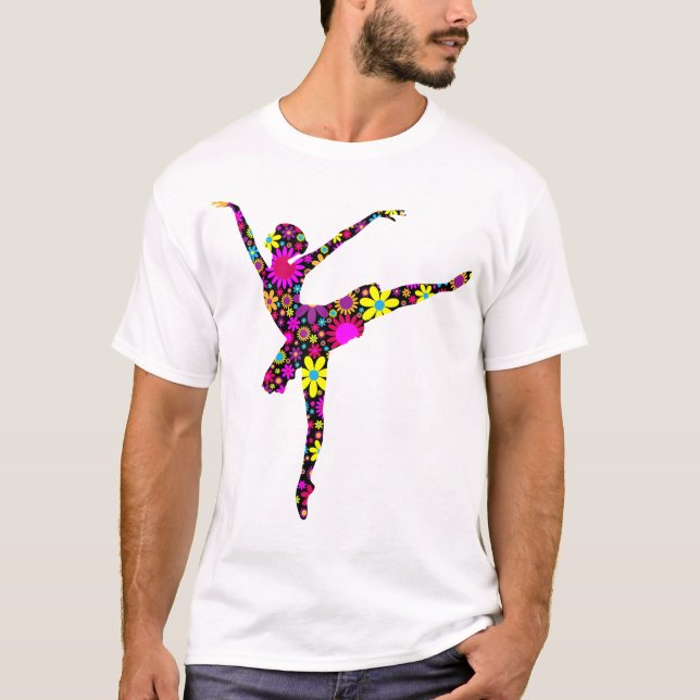 Blume Ballerina für Ballett T-Shirt (Vorderseite)