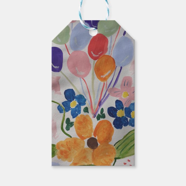 Blume & Balloons-Geschenkmarke Geschenkanhänger (Vorderseite)