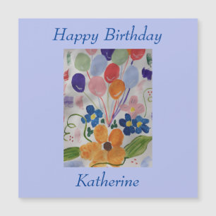 Blume & Balloons Magnetische Geburtstagskarte Magnetkarte