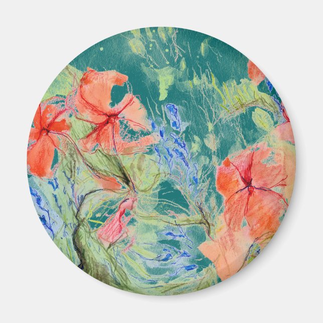 Blume Balsam und Lobelia Magnet (Vorne)