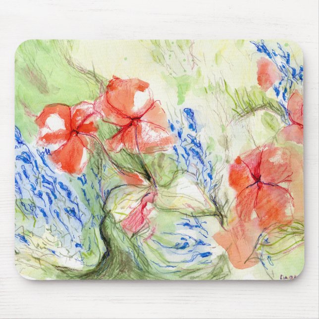 Blume Balsam und Lobelia Mousepad (Vorne)