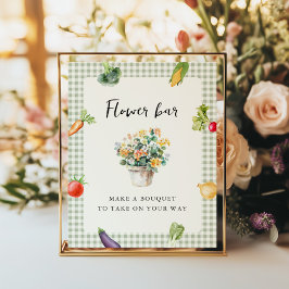 Blume Bar Brautparty-Tafelzeichen vom Markt Poster