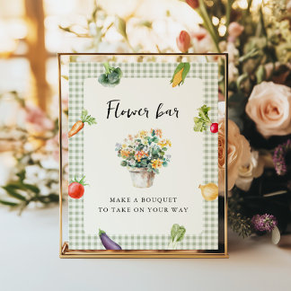 Blume Bar Brautparty-Tafelzeichen vom Markt Poster