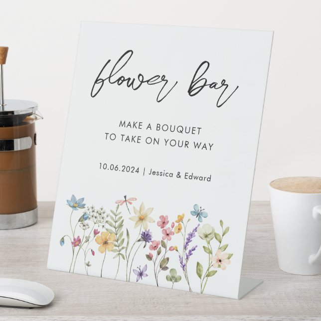 Blume Bar Minimalistisch Blumenstrauß Bouquet Sockelschild (In Situ)