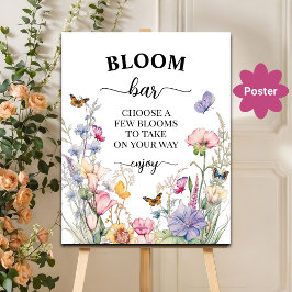 Blume Bar oder Wildblume Bloom Brautparty Poster