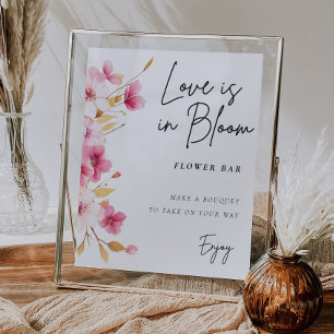 Blume Bar Signieren Liebe in Bloom Brautparty Poster