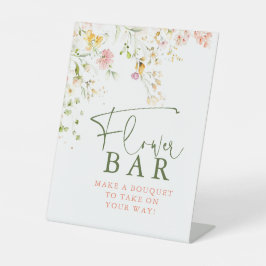 Blume Bar Signieren Wildblumen als angesehen Sockelschild