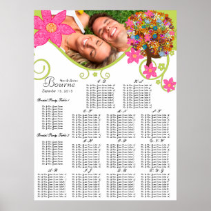 Blume Baum Sitzkarte Alphabetisch Poster