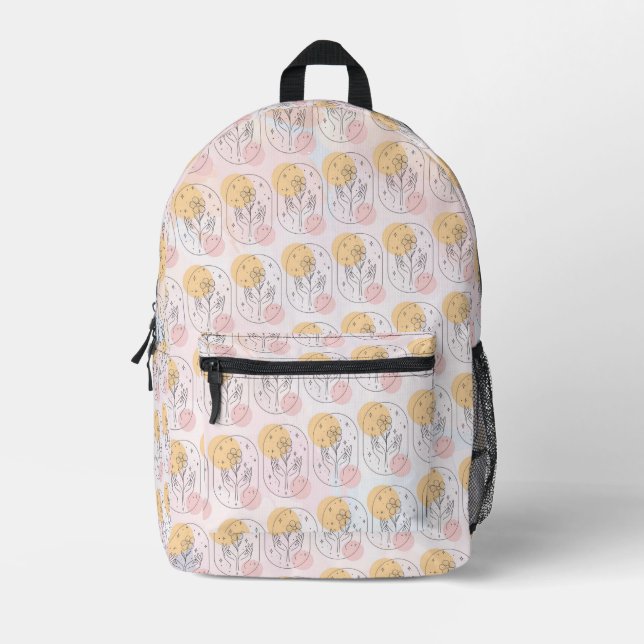 Blume Bedruckter Rucksack (Vorderseite)