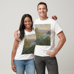 Blume Beds in Vetheuil Gemälde von Claude Monet T-Shirt