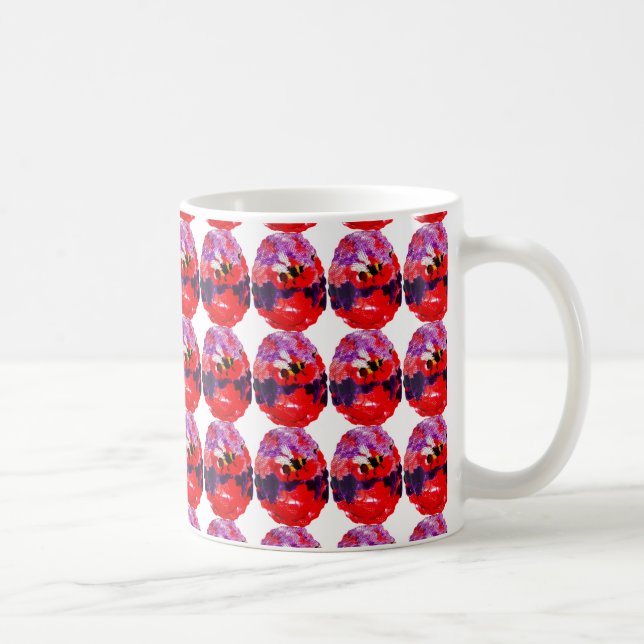 Blume Bee Bugs Retro Muster Tasse (Rechts)