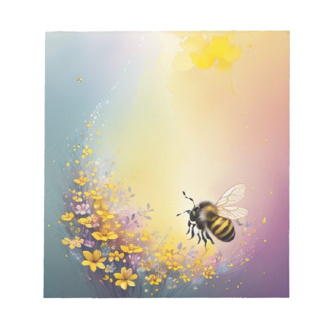Blume Bee Notepad Notizblock (Vorderseite)