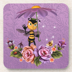 Blume BeePlastische Untersetzer/Korkrückwand - Set Getränkeuntersetzer