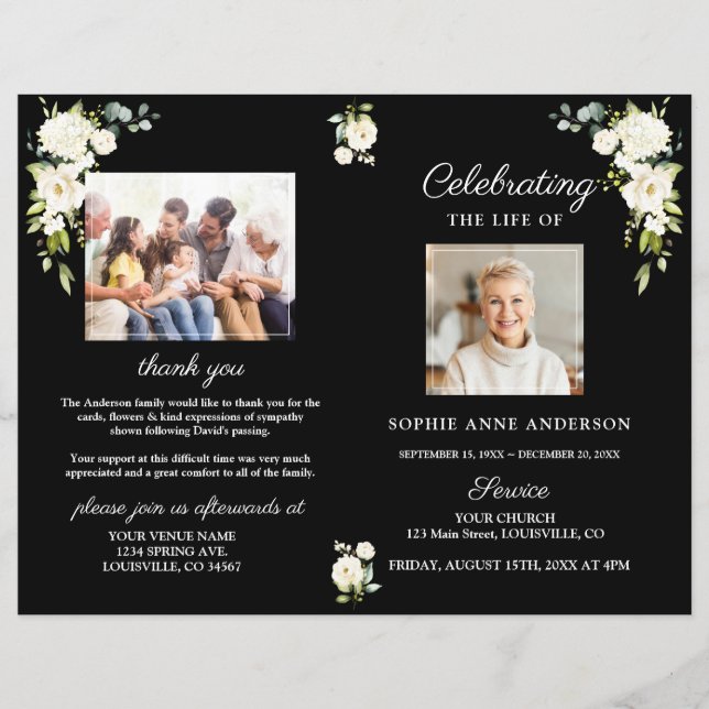 Blume Beerdigungsservice Foto Programm (Vorderseite)