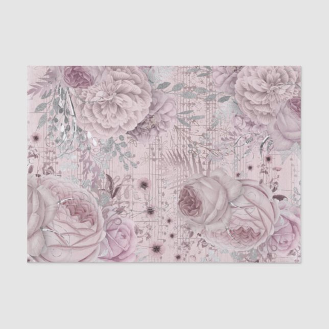 Blume befeuchten Vintages Musikblatt Seidenpapier (Vorderseite)