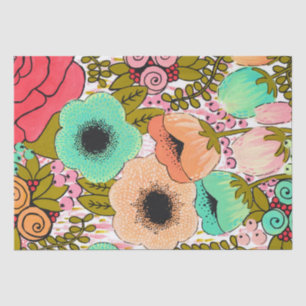 Blume bemalt Art Journal Geschenk Wrap Wrapping Seidenpapier