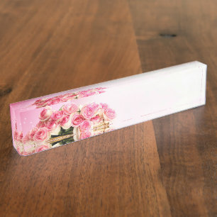 Blume Benutzerdefinierter Schreibtisch Zielort des Namensplakette