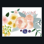 Blume, Berries und Blätter Aquarellfarben-Poster Poster<br><div class="desc">Handgemalte Aquarellgestaltung von Bethany Eden</div>