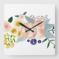 Blume, Berries und Blätter Wasserfarbuhr