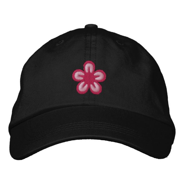 Blume Bestickte Kappe (Vorderseite)