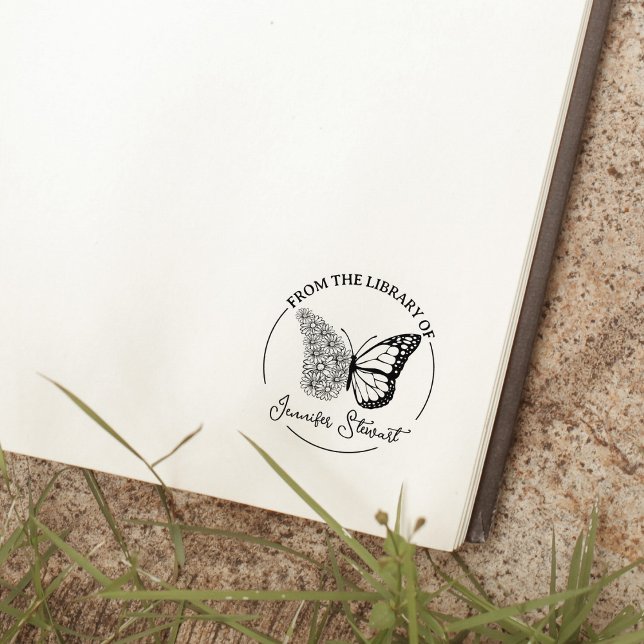 Blume-Bibliothek mit einfachem Skript Gummistempel (Von Creator hochgeladen)