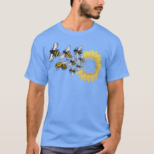 Blume Bienen Sonnenblumenprämie T-Shirt