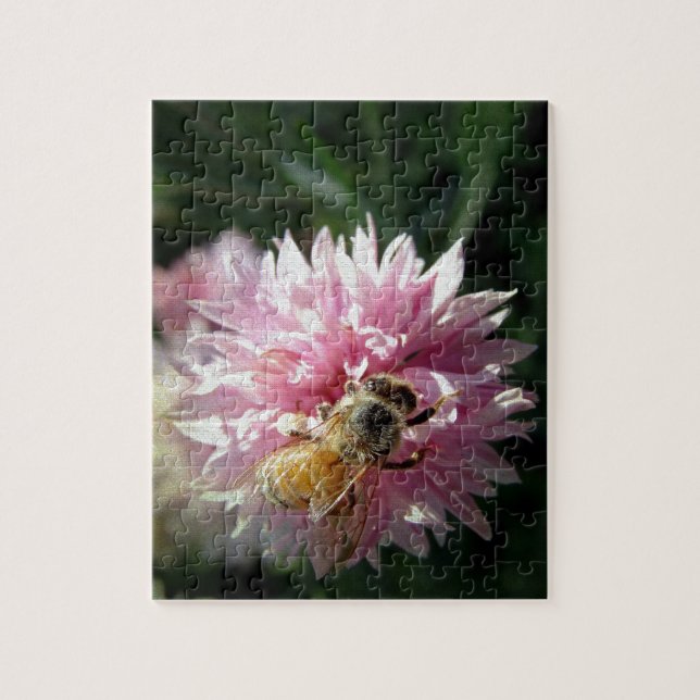 Blume Bienen und Rosa Puzzle (Vertikal)