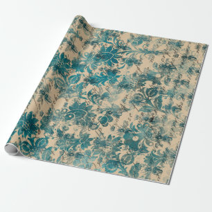 Blume, Bienen und Schreiben auf Tan Geschenkpapier