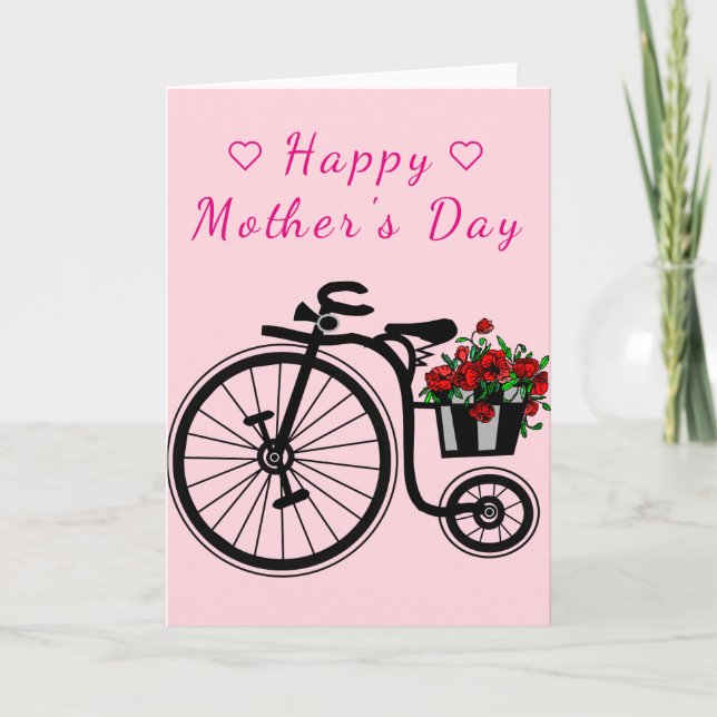 Blume Bike Mother Day Card Karte (Vorderseite)