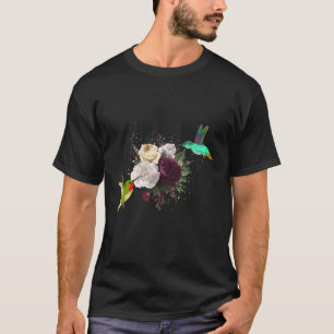Blume Bird Animal Rosen Floral Hummingbird T-Shirt