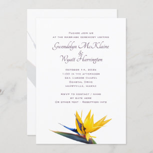 Blume "Bird-of-paradise" Einladung zur Hochzeit
