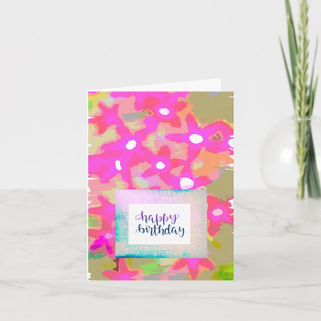 Blume BIRTHDAY CARD Dankeskarte (Vorderseite)