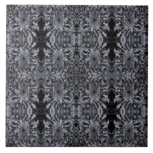 Blume Black and Gray Dahlia Fliese