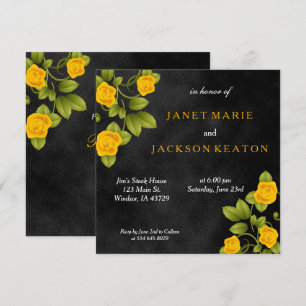 Blume Black and Marigold Yellow Rose Einladung