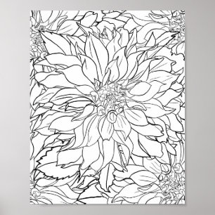 Blume Black and White Dahlia Poster