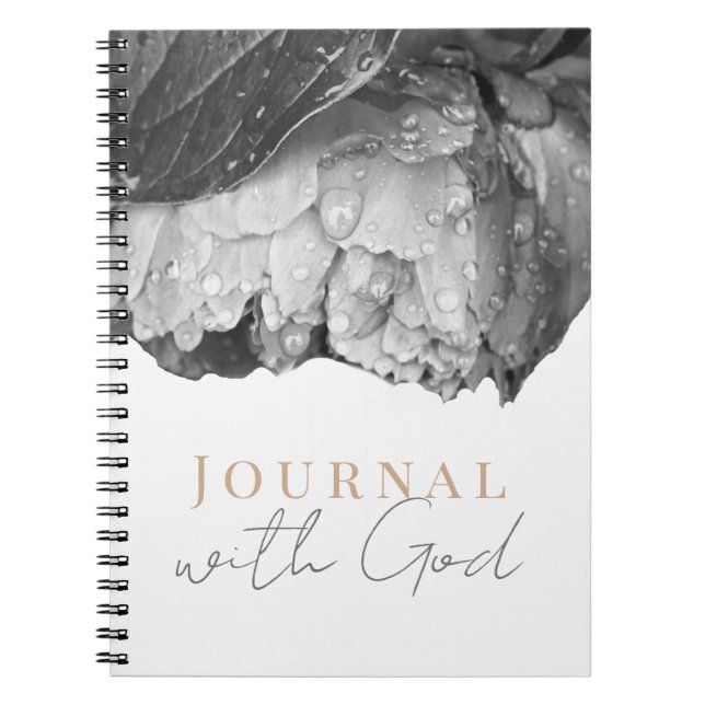 Blume "Black and White Peony" Notizblock (Vorderseite)