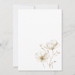 Blume Blank Wedding in Weiß und Gold Einladung