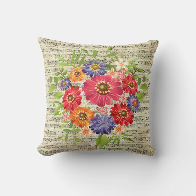 Blume Blatt Kopfkissen 16" x 16" Kissen (Vorderseite)