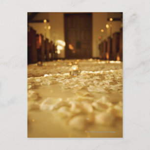 Blume Blätter auf dem Boden der Kirche Postkarte