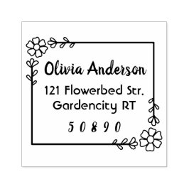 Blume Blätter rahmen handgefertigten individuelle Gummistempel