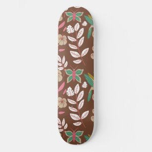 Blume, Blätter, Schmetterlinge, nahtlos, ohne Blum Skateboard