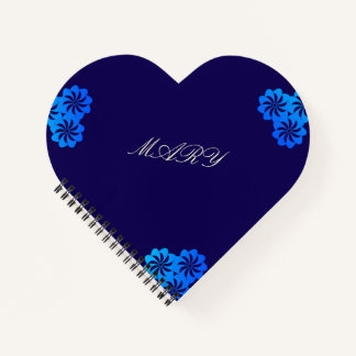 Blume Blau Personalisiert Notizbuch